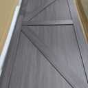 JUBEST 60"(Double 31") x80 Sliding Closet Door, K Style Bypass Closet Door with Hardware Kit & Matching Fascia, Preassembled Solid Wood Slab with Water-Proof PVC Surface, Easy to Install, Gray