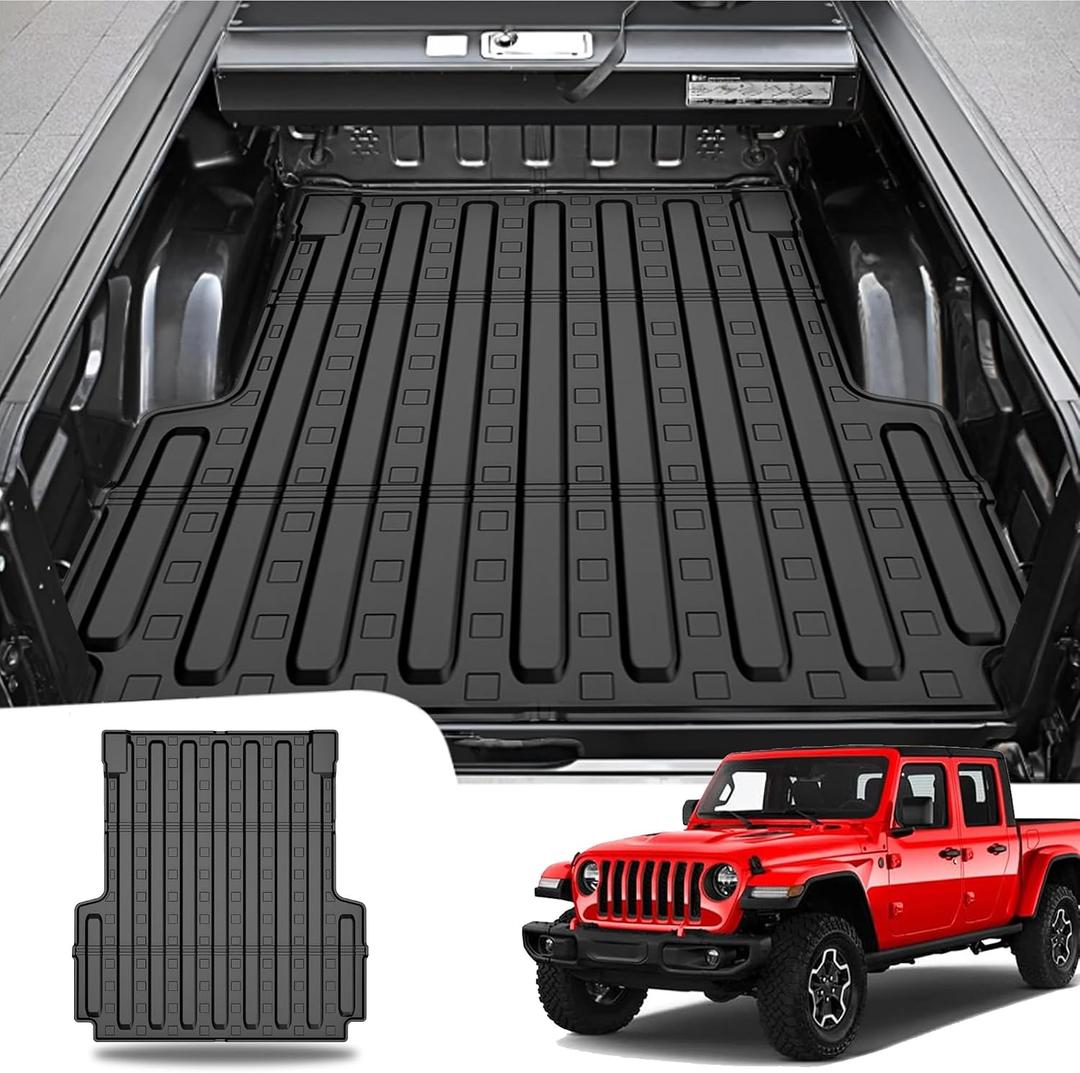 AOMSAZTO Truck Bed Mat for 2020-2025 2026 Jeep Gladiator JT 5FT All Weather Protection Non-Slip TPE Trunk Bed Liner for 2020 2021 2022 2023 2024 2025 2026 Jeep Gladiator Accessories.