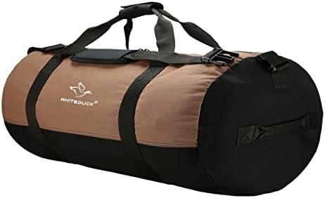 WHITEDUCK Heavy Duty Canvas Duffel Bag for Men and Women - Foldable Military Army Style Duffel Bag, with Full Length Zipper- Outdoors, Travel, Gym & Storage