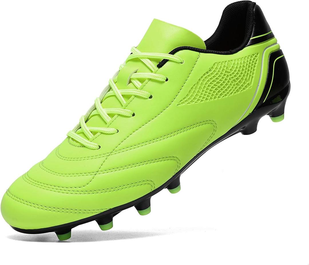 HaloTeam Soccer Shoes Men's Cleats Outdoor Professional Training Turf Football Boots Breathable Athletic Sneaker for AG/FG 6.5 US-11 US (Green)