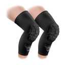 Bucwild Sports Pro Compression Padded Knee Sleeves Knee Pads Youth & Adult Basketball Football Wrestling Volleyball 1 Pair (Black)