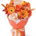 TINGE TIME Preserved Flowers Bouquet, Sunflower and Rose Bouquets, Orange Artificial Flowers Bouquet for Table Centerpiece Mothers Day Gifts Birthday Gifts Wedding Anniversary Housewarming