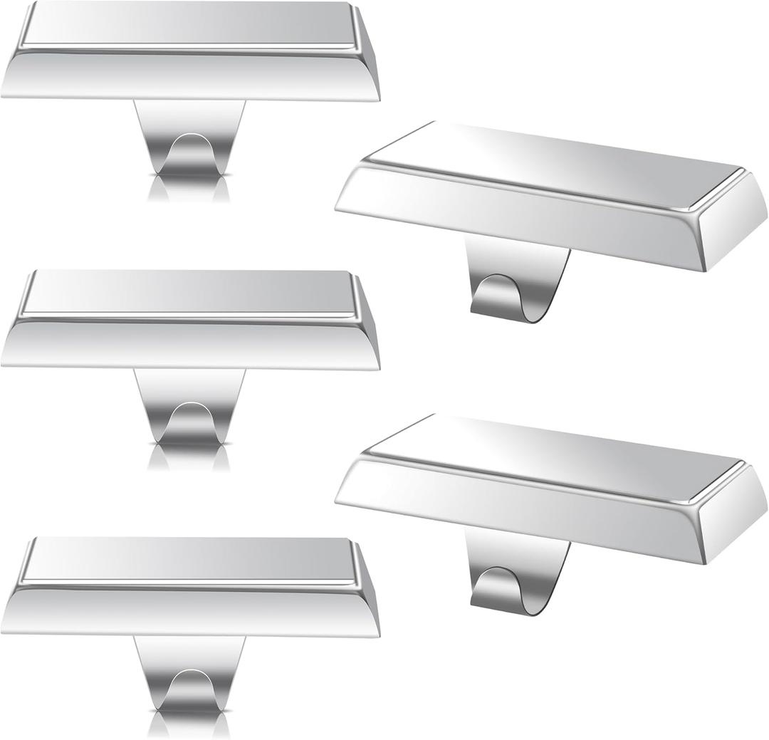 OCTERIC 6 Pcs Silver Christmas Metal Stocking Holders for Mantle, Heavy Duty Stocking Hangers Stocking Hook Xmas Ornaments for Counter Tables Window Fireplace Mantle Decoration