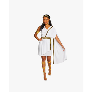 Morph Greek Goddess Costume - Women's Toga Costume, Halloween Goddess Outfit for Women, Greek Toga Dress M
