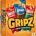 Gripz Mini Baked Snack Crackers, Sweet and Salty Snacks, Variety Pack, 11oz Box (12 Pouches) And Pistachios (9 PCs), Nov 27/2025