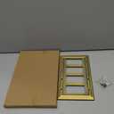 Metal Wall Plate for Electrical Outlets, Decorative Antique Brass Switch Plates Outlet Cover, Light Switch Cover Plate, 4-Gang Wall Plates (Quad Decorator, 1 Pack)