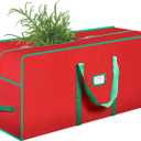 Christmas Tree Storage Bag Fits Up to 7.5 Ft, 600D Oxford Cloth Christmas Tree Holder Storage Box with Reinforced Handle and Card Slot for Christmas Dcor Quilt Pillow Clothes Blankets Storage (48"x15"x20", Red)