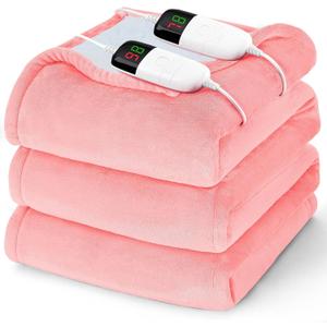 Heated Electric Blanket King Size - 90" x 100" Heating Blanket with Dual Control, 10 Heating Levels & 8 Hours Auto Off, Soft Warm Blanket, Christmas Birthday Gifts for Senior Grandma
