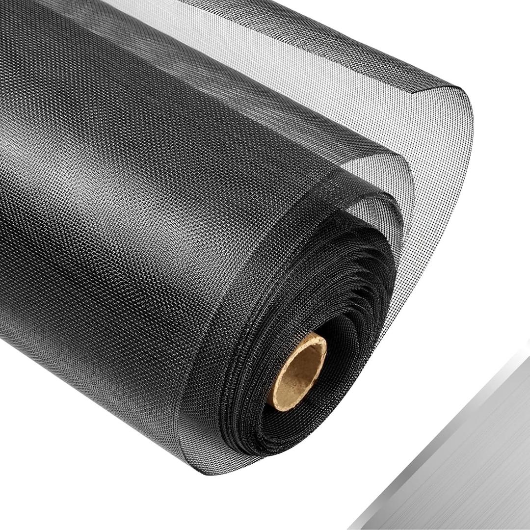 304 Stainless Steel Mesh Window Screen Roll,35IN x 10FT Black Metal Window Screen Replacement,Window Screen Mesh for Window,Door,Patio,Pet,Vent,Filter,Porch,Cage and DIY Projects (22 Mesh)