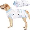 KOESON Spay Suit for Female Dogs with Pee Hole - Dog Surgery Recovery Suit Anti Licking Pet Bodysuit for Abdominal Wound - Crocodile 3XL