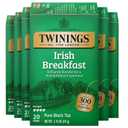 Twinings Irish Breakfast Black Tea Individually Wrapped Bags, 20 Count (Pack of 6), Flavourful, Robust Black Tea, Caffeinated, Enjoy Hot or Iced, 120 Teabags (EXP 03/22/29)