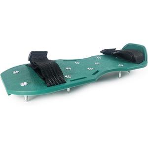 QWORK Gunite Spiked Shoes With 3/4 Short Spikes Perfect For Epoxy Floor, Overlays, Cover Installation, Green Color (Pair)