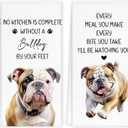 Bulldog Dog Kitchen Towels, Bulldog Gifts for Women Dish Towel for Kitchen, Dog Lovers Mom Gifts Tea Towels, Puppy Pet Lover Gift Hand Towel, 16x24 Inch Set of 2