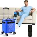 Ice Machine for Knee After Surgery, Cold Therapy Machine for Knee Replacement, Portable Ice Therapy Machine with Wheels, Handle for Pain Relief - Unisex for Men/Women (Blue)
