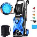 5000 PSI Adjustable Pressure Washer 2.8GPM Electric Power Washer with 33ft Hose, 4 Nozzle and Foam Cannon, Powerwashers for Home, Cars, Pressure Setting Range (2500-5000PSI) Blue
