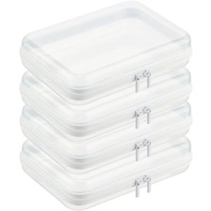 4 PCS Clear Zippered Hard Pouch, Durable, Waterproof Storage Case for Cosmetics, Jewelry, Toys, and Office Supplies, Hard Shell Zipper Case for Home, Travel, and Outdoor Use (8.6x6.1x2.5in, 4 Count)