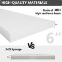 24" x 24" x 6" Outdoor Deep Seat Cushions Set - 4 Set Waterproof & Fade Resistant Patio Furniture Replacement Cushions, Non-Slip Outdoor Cushions Fit Loveseats, Couches, Chairs, and Sofas.