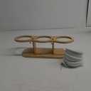 Elevated Cat Bowls, 2 Heights Adjustable Raised Dog Bowl Stand, 3 Ceramic Bowls for Cats and Small Dogs, 15 Tilted