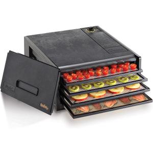 Excalibur Electric Food Dehydrator Machine 4-Tray with Adjustable Thermostat, Accurate Temperature Control and Fast Drying with 4 Square Feet of Drying Space, 250-Watts, Black