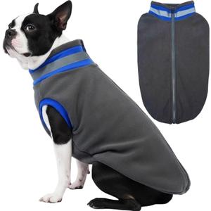 Winter Warm Turtleneck Fleece Vest Dog Sweater, Soft & Snug-Fit Puppy Coat for Medium Dogs with Back-Zipper, Thermal Doggie Vests Sweatshirt, Lightweight Pet Clothes for Beagle Cavapoo Girl(Gray, M)