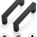 Ravinte 10 Pack 3-1/2 Inch Kitchen Square Cabinet Handles Matte Black Pulls Black Drawer Pulls Kitchen Cabinet Hardware Handles