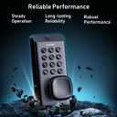 Smart Fingerprint Door Knob, Keypad Door Lock with Handle, Fingerprint Keyless Entry Door Lock, Voice Guidance for Easy Operation, Superior Durability, Matte Black
