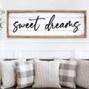 Sweet Dreams Wall Decor Above Bed 42''×15'' Large Bedroom Wall Sign Farmhouse Bedroom Sign Wood Framed Guest Room Decor Master Bedroom Wall Decoration