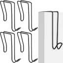 Wire Cubicle Hook Pack, Panel Wall Wire Hooks for Cubicle Accessories, Cubicle Wall Hooks, Cubicle Coat Hook & Organizer for Clothing, Hats, Bags, Pictures (Black, 4 Pack)
