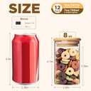 SHOWIN 8oz Glass Food Storage Jars, Glass Jars with Bamboo Lids, Kitchen Storage Jars, Set of 12, Canisters with Airtight Lids for Spice, Coffee, Cookie, Pantry Organizers, 8oz12pc