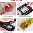 2 x Vegetable Chopper, Onion Chopper Dicer, Mandoline Slicer, Food Chopper with Container, Vegetable Cutter for Salad Potato Carrot Garlic2 Blades, Black