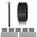 22 Gauge 5 Conductor Electrical Wire 50FT, UL 2464 22 AWG 5 Wire Cable Tinned Copper PVC Stranded 22/5 Core Wire for LED Lighting, Outdoor Low Voltage Extension Cable, Automotive etc.