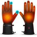 Heated Gloves for Men Women Liners Rechargeable Waterproof Electric Thin Gloves for Running Hiking Walking Driving, Small