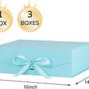 GoooodGift Extra Large Gift Box Blue 3 Pack 16x13.5x5.3 inch Luxury Gift Box for Presents with Magnetic Closure Lid Collapsible,Birthday,Christmas,Wedding,Contains Shredded Paper Filler, 1 Count