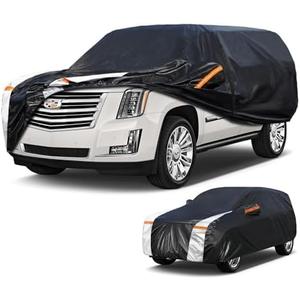 Cotryvox Large SUV Car Cover for Cadillac Escalade 100% Waterproof All Weather, Heavy Duty Outdoor Full Exterior Covers Rain Sun Wind UV Protection.