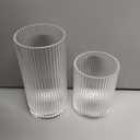 Zhehao 12 Pcs Ribbed Drinking Glasses Set 9 oz 12 oz Glass Cups Vintage Glassware Ribbed Cocktail Cup Clear Ice Coffee Highball Ripple Drinkware for Home Bar Beverages