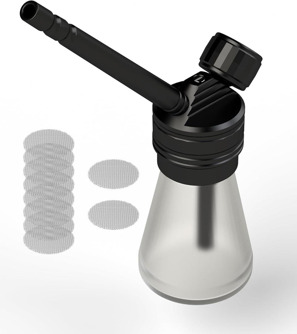Portable Hookah Set for Travel - Premium Aluminum Mini Glass Hookah Handheld (Black)