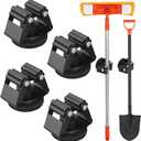 MUTUACTOR Magnetic Broom Holder,4PCS Anti-Slip Magnetic Mount Storage Broom Holders with Rubber Grippers,12lbs Heavy Duty Magnetic Tool Holder for Work Garage Laundry Kitchen RV Van Accessories
