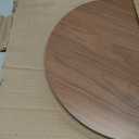 TeoKJ 2 Tier Small Side Table, Folding Round Metal End Table with Two Removable Wooden Tray, No Assembly Nightstand for Bedroom Living Room Bedside Round Bedside Table for Small Spaces, Walnut