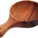 Angoily Wooden Noodle Bowl with Handle Multi-Functional Salad Mixing Bowl for Soup Fruits Cereal and Snacks Compact 1.77 Inch Size for Kitchen and Dining Use