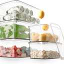 Clear Storage Bins With Lids,5 Packs Food Storage Organizer,Cabinet Storage Basket for Clothing, Towels, Cosmetics, Kitchen Storage Containers,Transparent Pantry Containers (3L+2S)