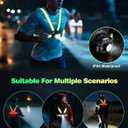 ISEYOU Running Lights for Runners, 500 Lumens Running Light with 45 Adjustable Tilt, 360 Reflective Vest & IPX4 Waterproof Rechargeable Light Up Gear for Night Walking/Cycling/Jogging/Hiking