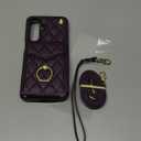 Asuwish Phone Case for Samsung Galaxy A17/A26 5G Wallet Cell Cover with Tempered Glass Screen Protector Wrist Strap Ring Stand RFID Blocking Card Holder A 17 26 17A 26A 4G Women Men Girls Dark Purple