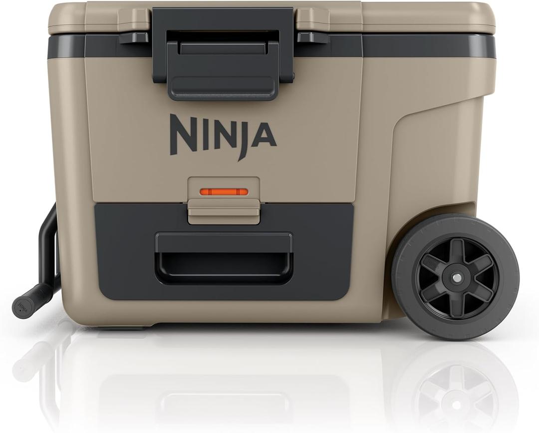 Ninja | Cooler | FrostVault 45QT Cooler with Wheels | Insulated with Temp Dry Storage Drawer | Keeps Ice Cold for Days | for The Beach, Camping, Picnics & More | Birch Beige | FB245CS