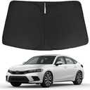 for Honda Civic 2022 2023 2024 2025 Windshield Sun Shade Cover - Custom Fit Honda Civic Sunshade Foldable Front Window Sunshade Sun Visor Protector Block UV Rays Keep Your Car Cooler Car Accessories