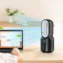 let'me 13 Inch Desk Fan, Small Bladeless Table Fan, Small Fan with 3 Speeds and Night Light, Quiet Desk Fan for Personal, Bedroom, Office, Nightstand