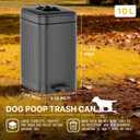 Dog Poop Trash Can Outside, 2.7Gal Dog Waste Trash Can with Lid, Foot Pedal, Dog Waste Container with 20 Bags, Pet Poop Bucket with Soft Close for Backyard Odor Control, Grey