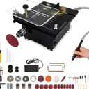 Mini Table Saw for Crafts,Small Table Saw,Multi-Functional Desk Saws,7 Speed Control,Miniature Saws-Adjustable Blade Height,Cutting, Grinding and Polishing All In One(Simplicity)