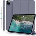 Kenke iPad Pro 11 Inch Case 4th/3rd/2nd/1st Generation 2022/2021/2020/2018 2nd Pencil Magnetic Attachment Without Pencil Holder Soft Slim TPU Cover Auto Wake/Sleep (Purple)