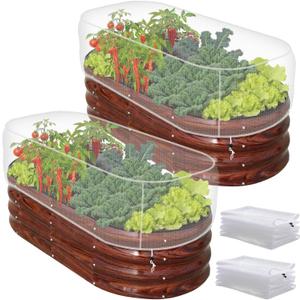 2 PCS Garden Netting for Raised Beds 2x4 Fine Mesh Raised Beds Garden Bug Netting Pest Barrier Screen with Drawstring for Plants to Keep Small Animals Pest Out Protect for Vegetables (2x4 FT)