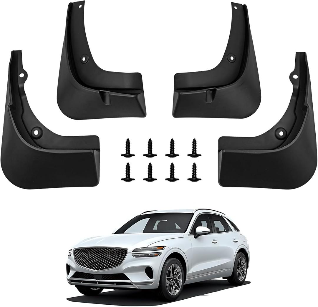 Mud Flaps for Genesis GV70 2022-2024(Not Fit Electrified GV70) Mud Guards Splash Guards Tire Protector Mudguard Accessories Front & Rear 4pcs Set 2022 2023 2024